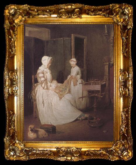 framed  Jean Baptiste Simeon Chardin Hard-working mother, ta009-2